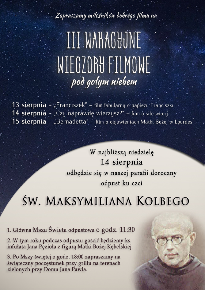 plakat na wieczór filmowy